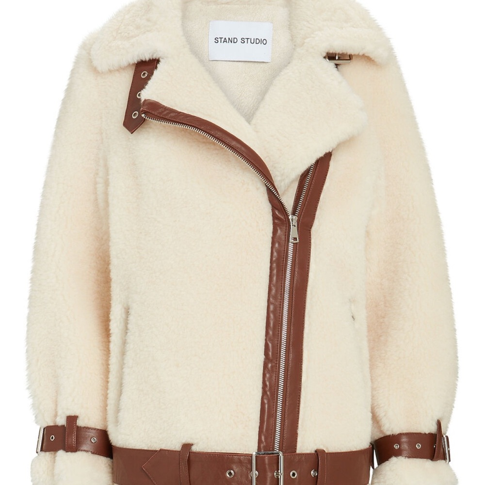Stand Studio Women's Cream and Brown Jacket